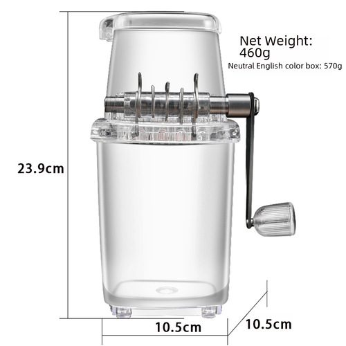 European and American cross-border small home and household manual ice shaver clear hand-cranked ice shaver DIY small tool