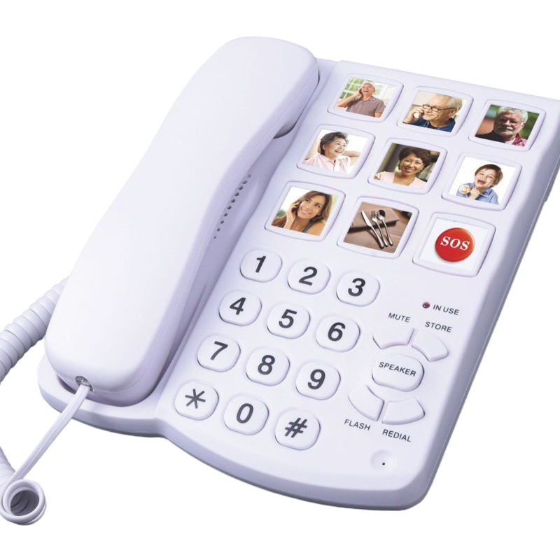 Teléfono fijo para comercio exterior, teléfono para uso doméstico, teléfono para personas mayores, teléfono de oficina, teléfono inalámbrico clásico al por mayor.