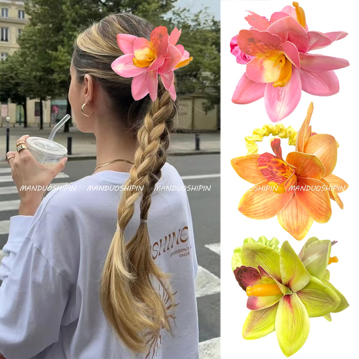30g Weight Hair Sticks, Hair Tie, Insert comb Hair Accessories Type 1 Piece Quantity Holiday, Tea Party Occasion Cloth Material Flower Pattern All Seasons Season Women's Gender Pastoral Style Pastoral Women's Flower Cloth Hair Sticks Hair Tie Insert Comb 无