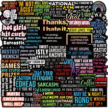 55张卡通讽刺文字荧光黑边装饰贴纸DIY手账水杯手机防水跨境贴纸