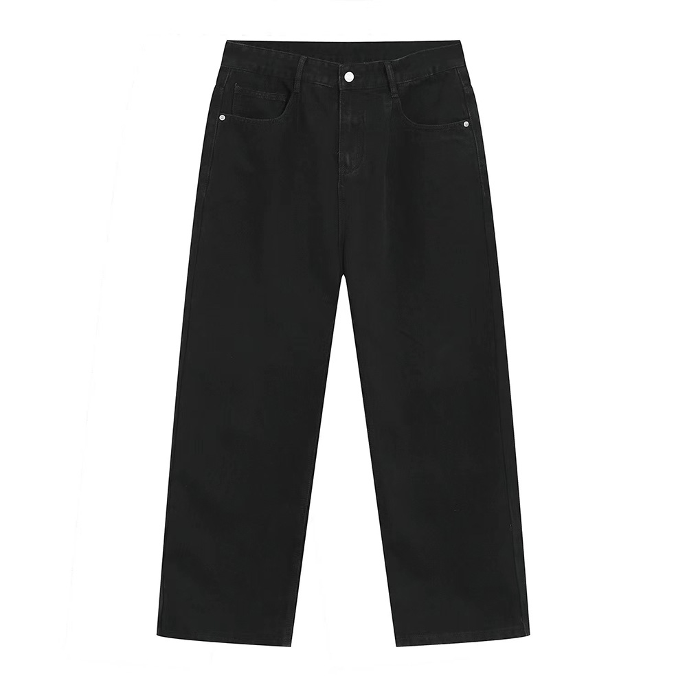 MTLCLOTHES Hombres| Nuevos productos de otoño coreanos básicos minimalistas de color sólido con jeans casuales sueltos