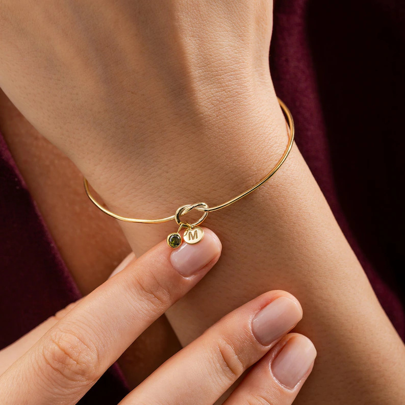 Cross-border European and American best-selling gold-colored knot-style letter DIY bracelet, a unique and trendy design for women, perfect as a holiday gift Cross-border European and American best-selling gold-colored knot-style letter DIY bracelet, a unique and trendy design for women, perfect as a holiday gift
