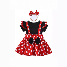 跨境女童公主裙可爱波点网纱裙圣诞女孩连衣裙洋气短裙三件套装