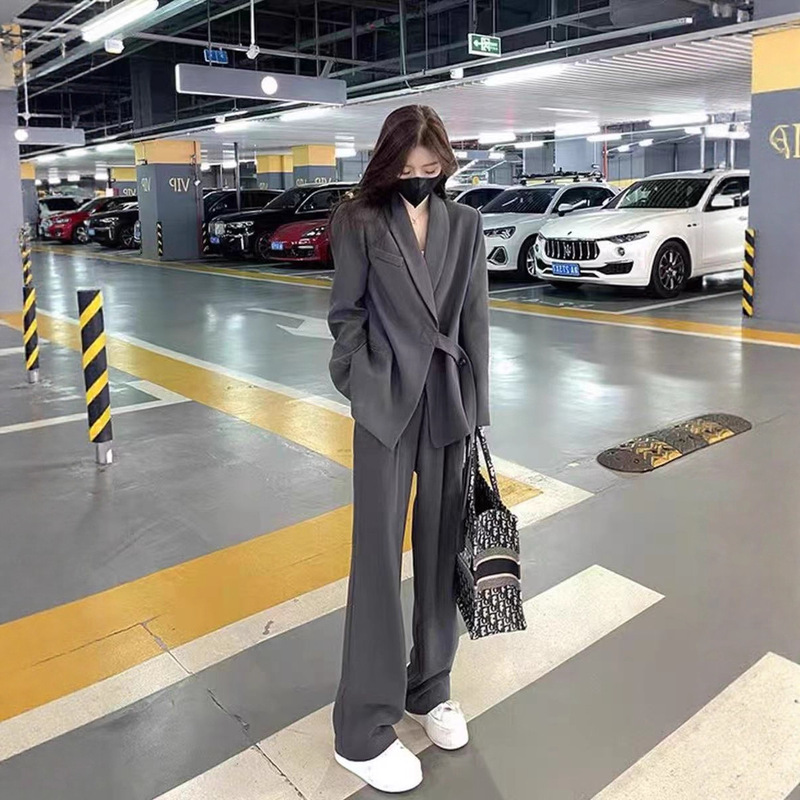 高级感西装套装女秋冬设计感职业装气质女神范休闲西服外套两件套|undefined