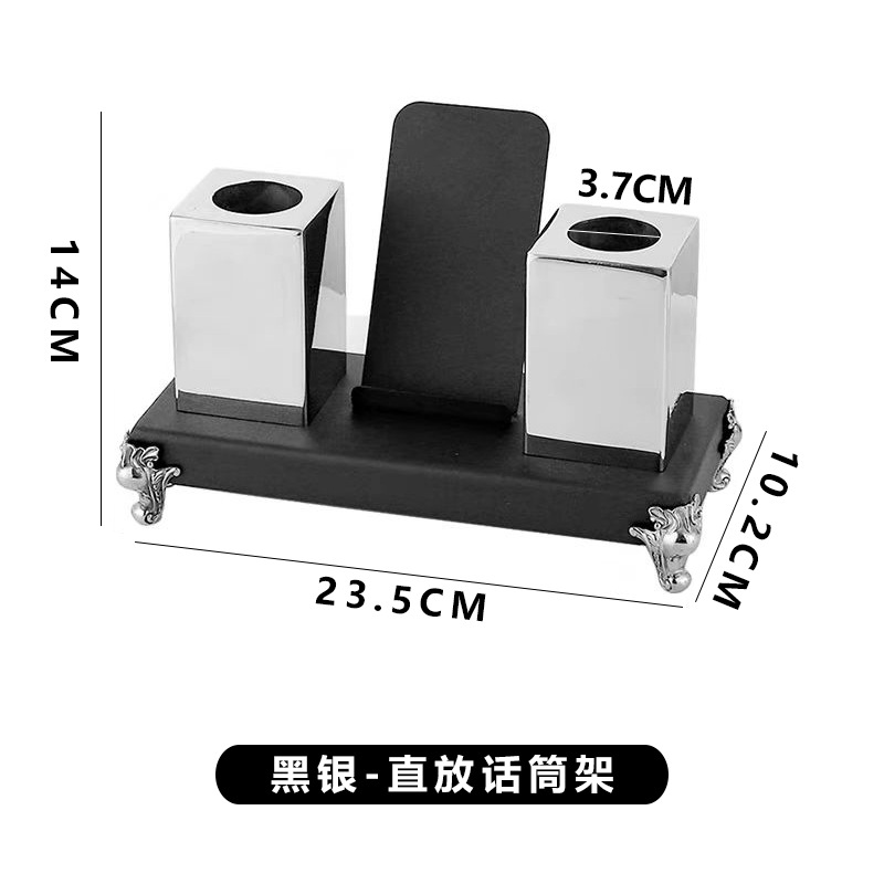 Clásico escenario de plata Negra - estante de micrófono recto (plata negra)