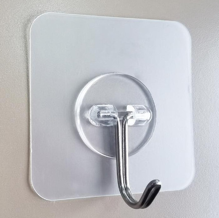 High-Quality Cross-Border Transparent Round Buckle Hooks, Strong Traceless Hooks, Nail-Free Adhesive Hooks, Bathroom Kitchen Self-Adhesive Wall Hooks