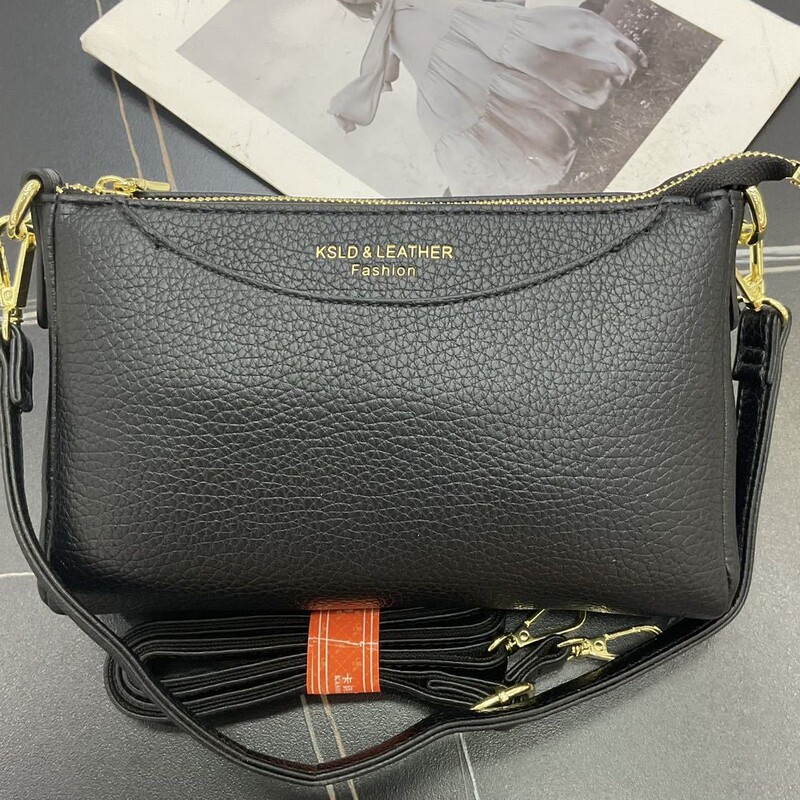 First-Layer Cowhide Leather Shoulder Crossbody Bag, Textured Commuter Large-Capacity Handbag, Fashionable, Casual, Versatile Mom Bag