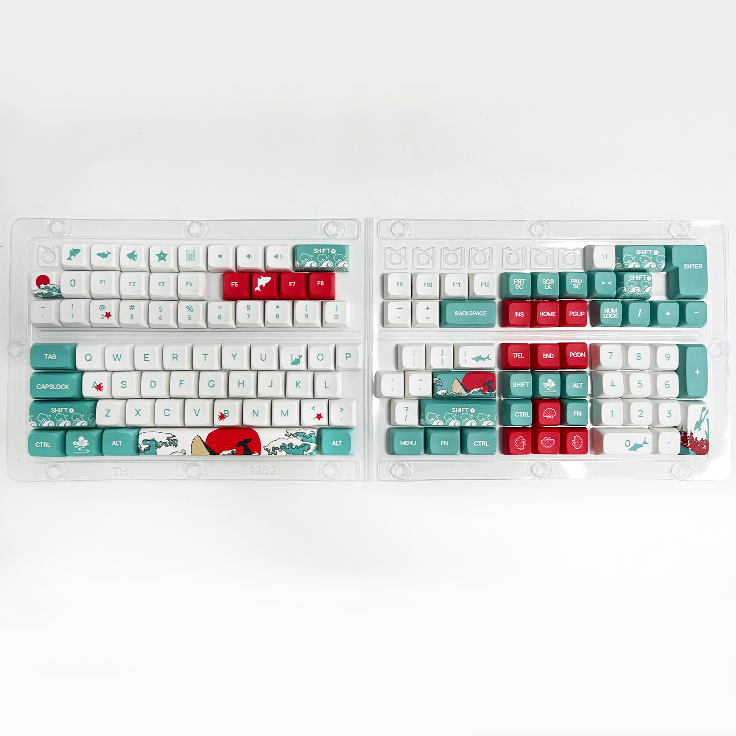 [Tema de Coral Sea] sublimación de cinco lados PBT keycap XDA altura 129 clave completa Teclado mecánico keycap