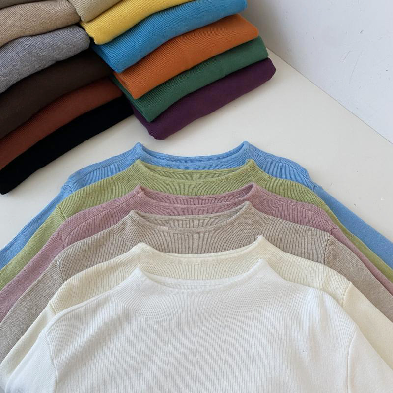 Korean Order [Everyone's Basic Base Layer] 2025 Autumn Half Turtleneck Normcore Elegant Slimming Look Knitwear for Women