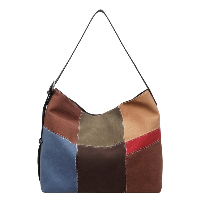Bolsa de mujer de gran capacidad de hombro bajo la axila venta caliente nueva textura de alta calidad nicho coreano empalme bolso especial