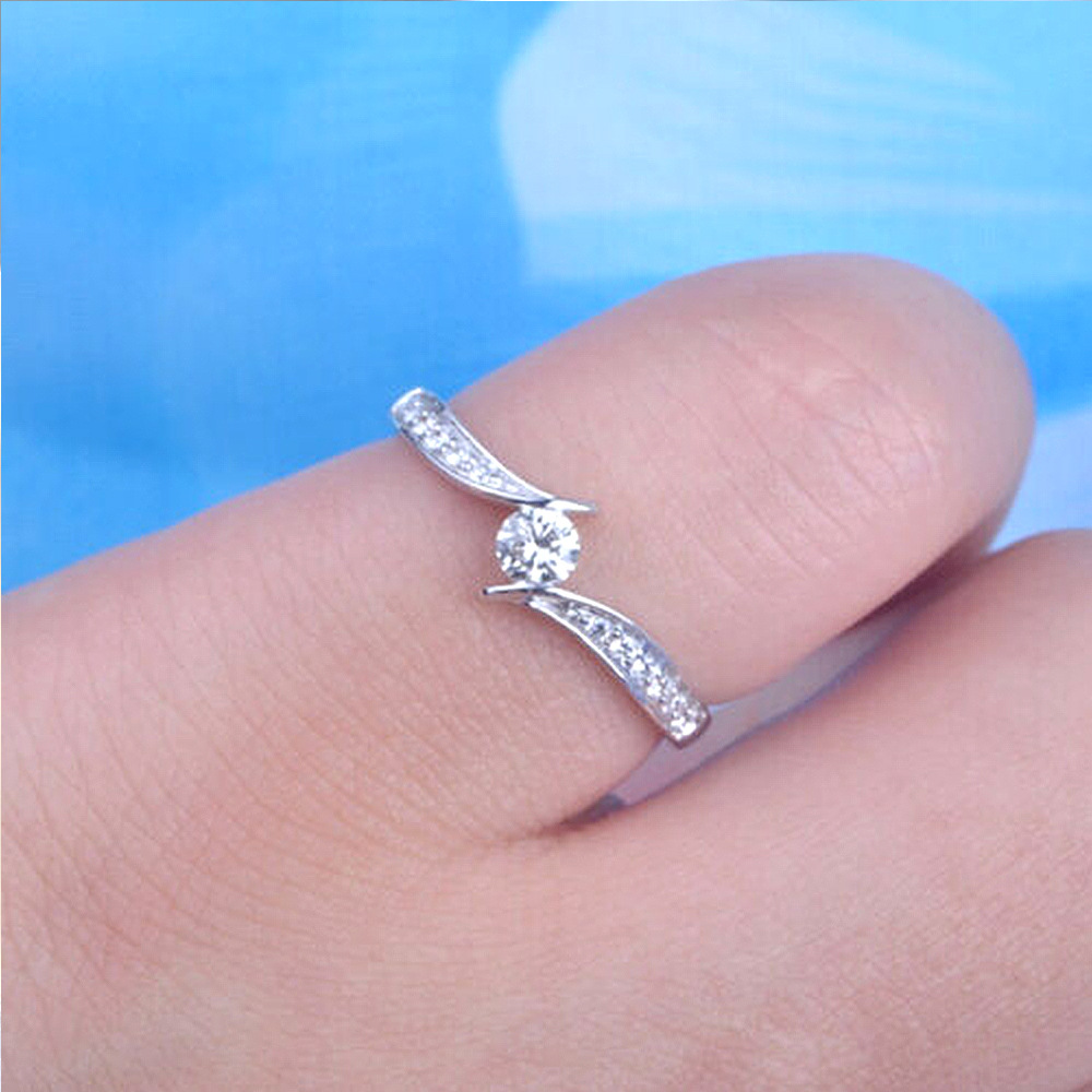 Simple Style Geometric Copper Rings Plating Inlay Zircon Copper Rings display picture 2