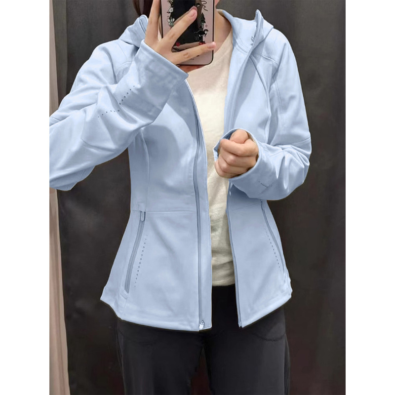 Blue Slim-Fit Softshell Jacket with Integrated Fleece for Women, Very Stylish, Early Spring Thick Fleece Coat, Spring and Autumn 2026 New Model