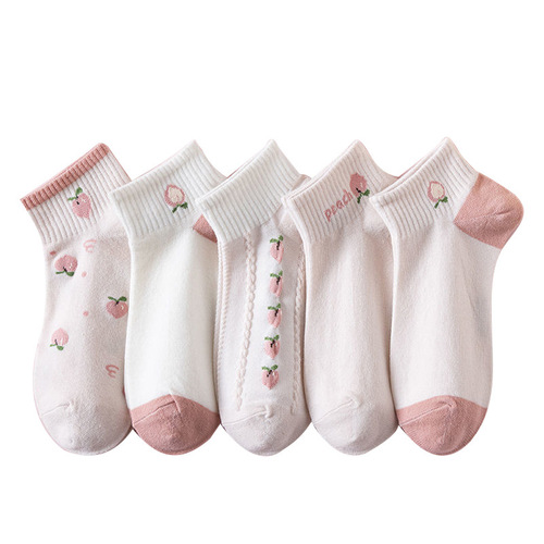 Socks Women's Short Socks Summer Thin Cotton Socks Deodorant Women's Mid-calf Socks Cute Short Women's Socks Summer Girls Boat Socks