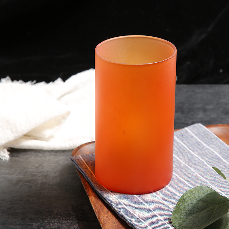 Factory discount supply High Borosilicate explosion-proof glass tube lampshade Orange high transparent glass cover