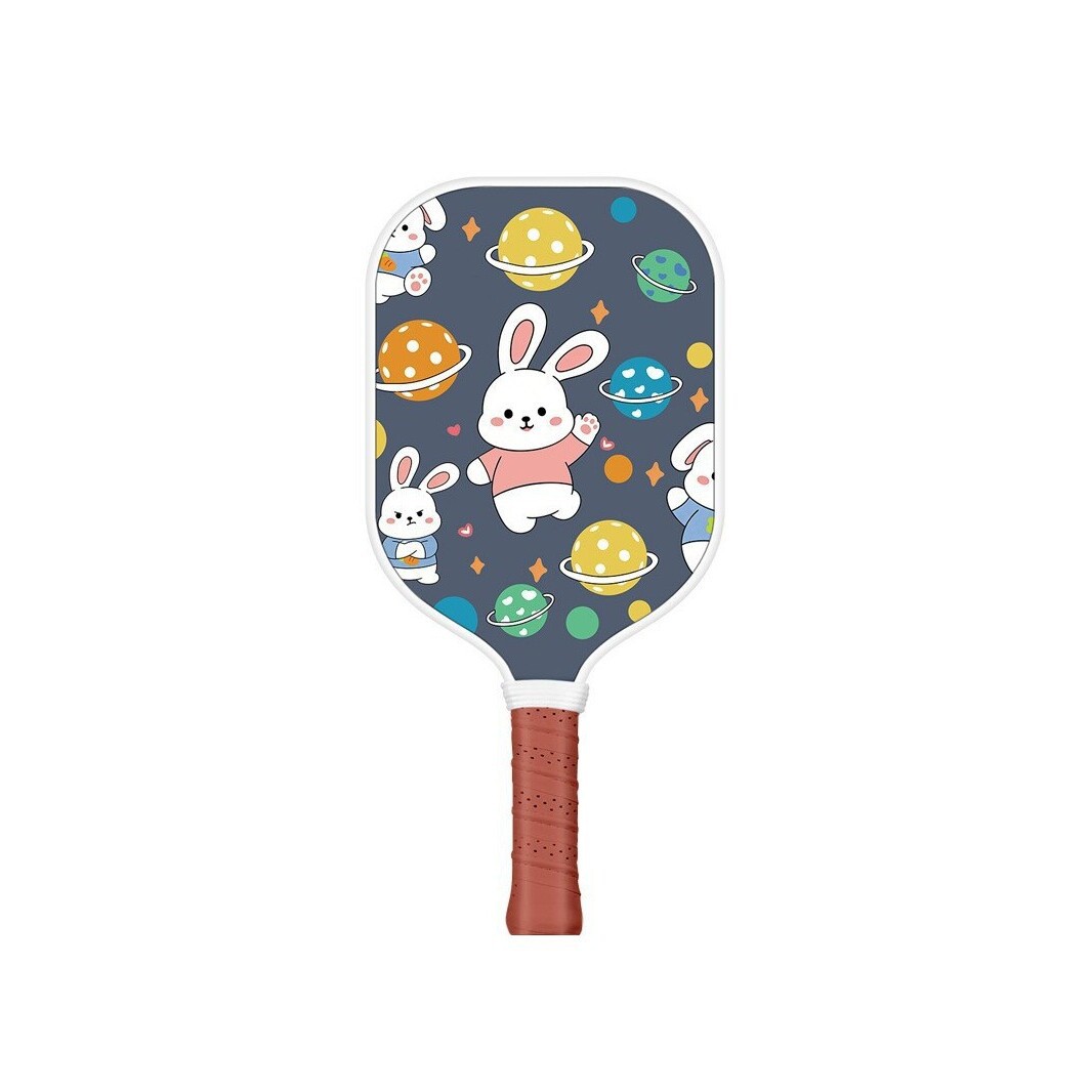 Cartoon Cute Pickleball Racket for Children, Fiberglass Racket with Fun Animal Patterns