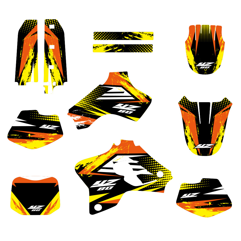 Aplicable a Yamaha YZ80 YZ80 1993 - 2001 conjunto completo de pegatinas gráficas decoración impermeable