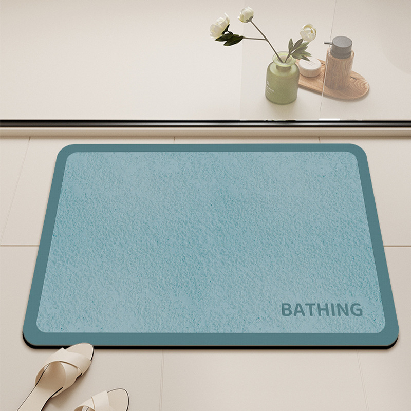 シンプルな珪藻泥フロアマット浴室滑り止めフロアマット吸水速乾フットマット家庭用浴室トイレドアマット|undefined