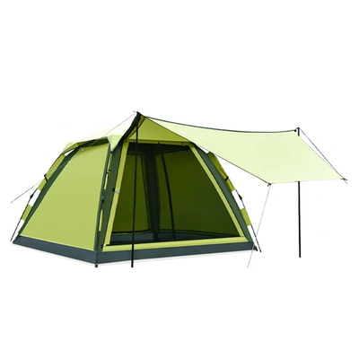 North Shepherd portable automatic folding camping double-layer rain-proof sun-proof lightweight build-free double-door camping tent (Çadırlar) - green-3-4-people