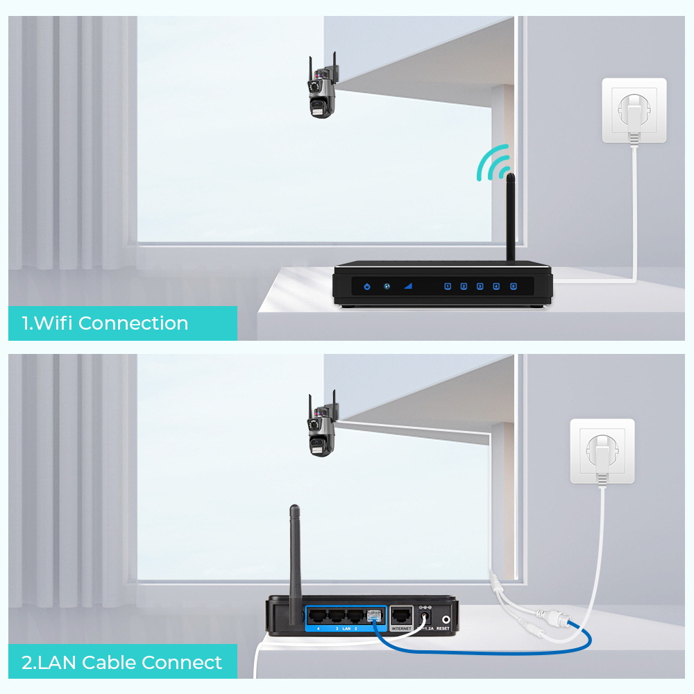 ICsee dış mekan kablosuz gözetleme kamerası ev Bluetooth bağlantısı HD kaliteli CCTV WiFi kamera