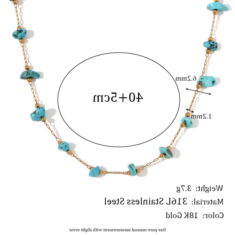목걸이-골드-블루 터콰이즈