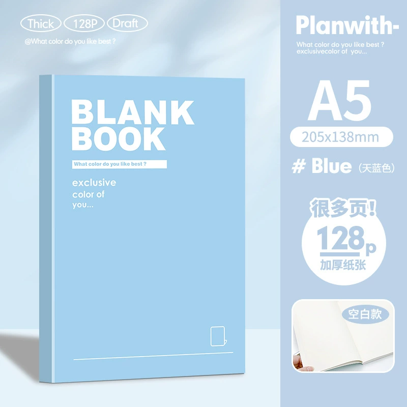 Notebook for Elementary Students, 128 Pages, A5/B5 Options, Thick Paper, Pastel Covers