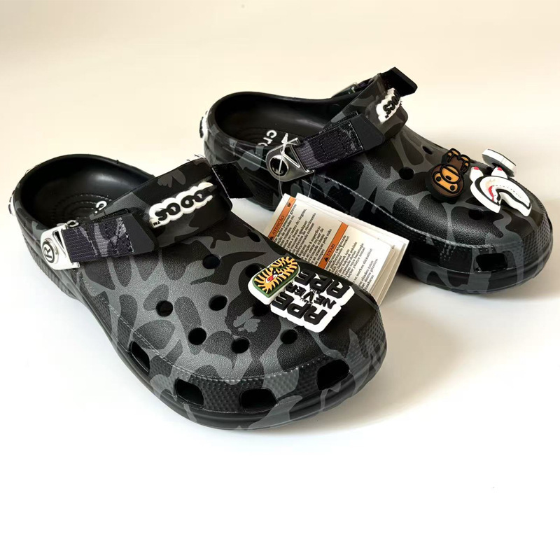 New Adult Clogs with Bepu Pattern, Men's and Women's Summer Slippers, Non-Slip Soft-Soled Outdoor Beach Shoes