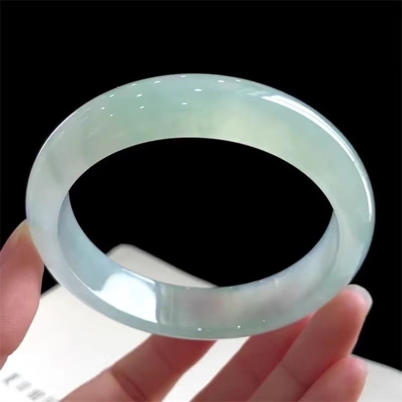 Vòng tay ngọc bích Miến Điện Laokeng băng hoa nổi, sáp, dưỡng ẩm, chính hãng (có giấy chứng nhận) — Miệng vòng 55-56mm, Miệng vòng 63mm, Miệng vòng 61-62mm, Thêm liên hệ với dịch vụ khách hàng chi tiết 3