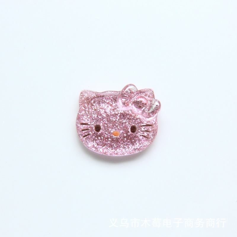 高透明グリッターハローキティ AB 接着剤ジュエリーアクセサリー子供のかわいい猫ヘアアクセサリー diy 装飾小さなパッチ卸売|undefined