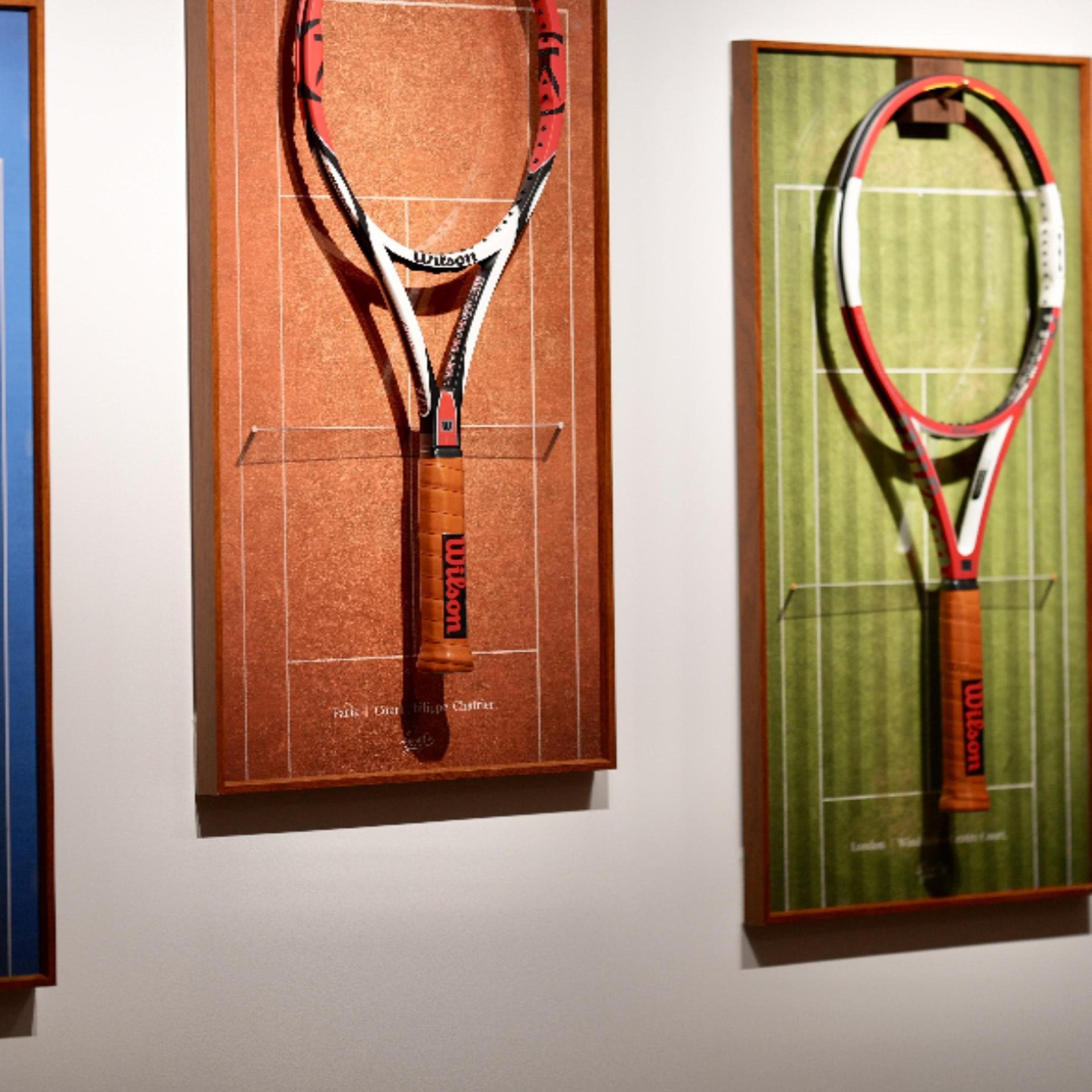 Lovegame Grand Slam Tennis Wall - Four Grand Slams - Tennis Court Photo Frame - Tennis Racket Storage - Tennis Hanging Painting