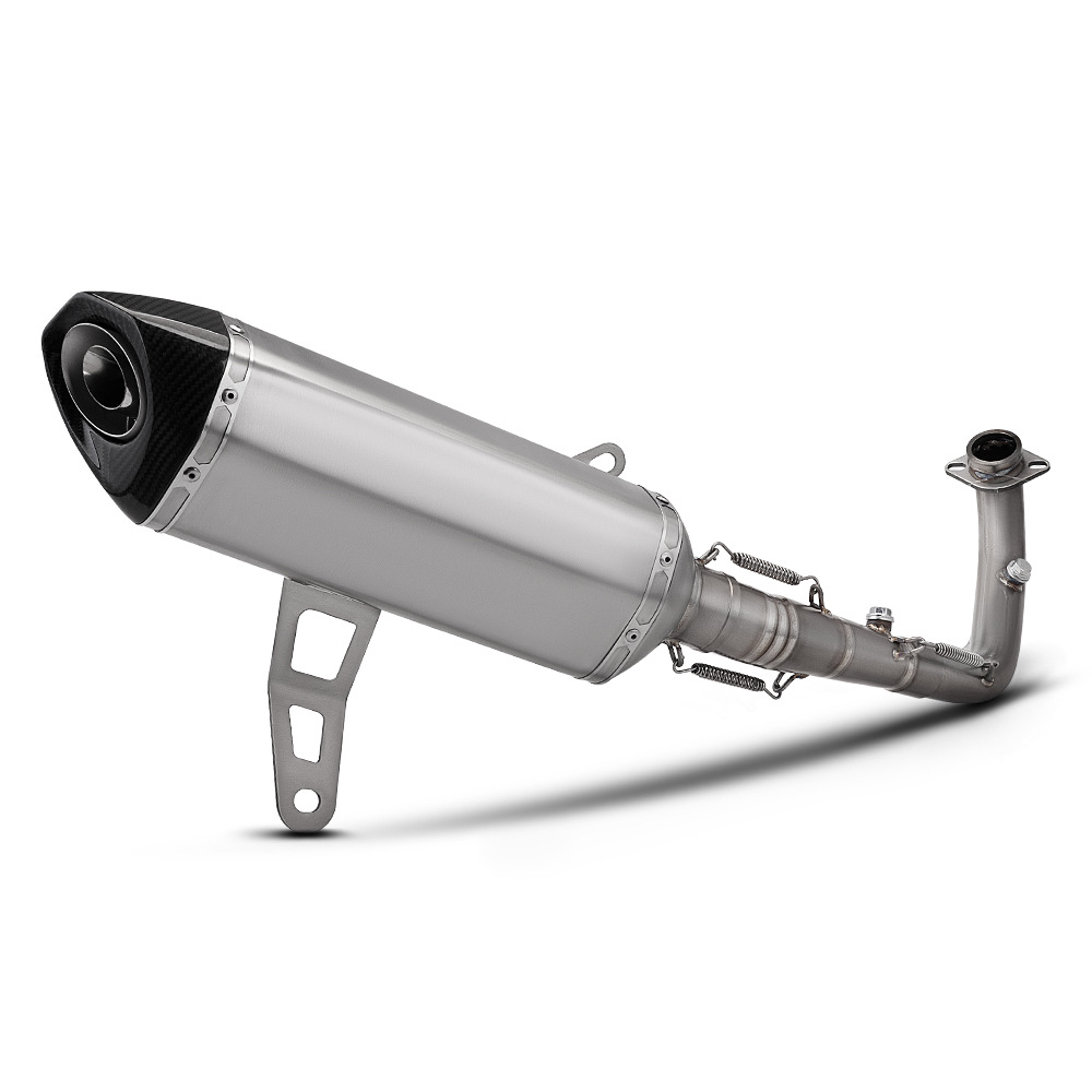 Motorcycle Scooter Zongshen 368g Titanium Alloy Front Exhaust Pipe and Rear Muffler Set, Non-Destructive Installation