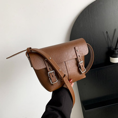 法式高級感包包女新款小眾設計復古馬鞍包大容量質感單肩斜挎包
