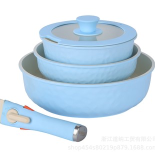 DONNOR Beautiful 5-piece Set Pot Double Bottom Kitchen Household Non-stick Pot Household General Kitchen Pot suit