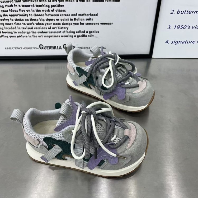 Forrest Gump Shoes for Women 2026 New Model Yellow Sneakers Thick-Soled Versatile Comfortable Casual Color-Blocking Sports Dad Shoes Trendy