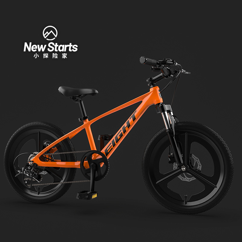 Pequeño explorador de 20 pulgadas bicicleta de aleación de magnesio delantera y trasera bicicletas de doble cilindro para niños estudiantes de secundaria 7 velocidades ruedas integradas