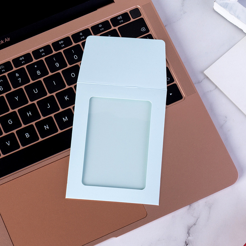 インスタイルマカロンカラーカードホルダー封筒DIYカード包装フォトフレーム窓透明封筒|undefined