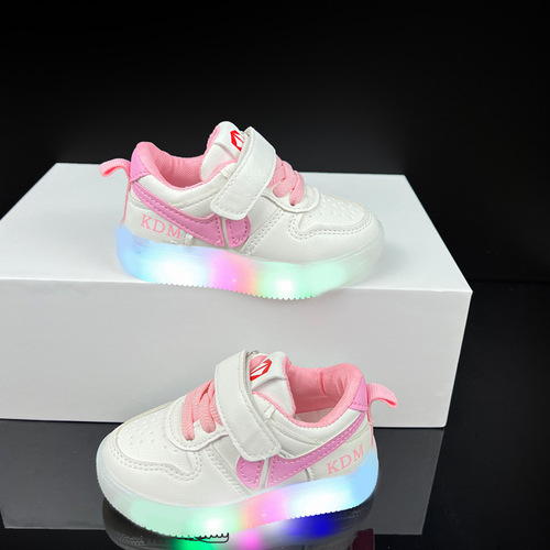Spring and Autumn LED Non-slip Boys' Skate Shoes, Korean Style Low-top Girls' Skate Shoes