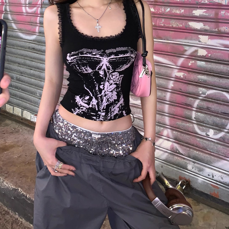 MEIPIN [Hippie Player] Dopamine Vest Women's Summer Wear Thai Style Sleeveless Knitted Top