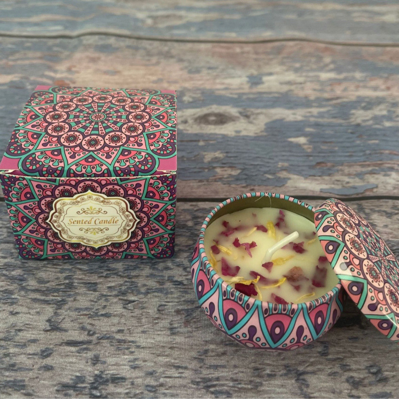 ¿Cara de soja transfronteriza con cera seca de flores? Regalos de cumpleaños de boda flores de flores de vela aromática