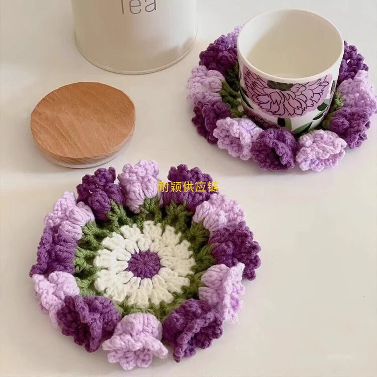 スズランの花コースター DIY 材料パッケージ 手作りギフト 編み物 かぎ針編み 暇つぶし 手作りで退屈を和らげる|undefined