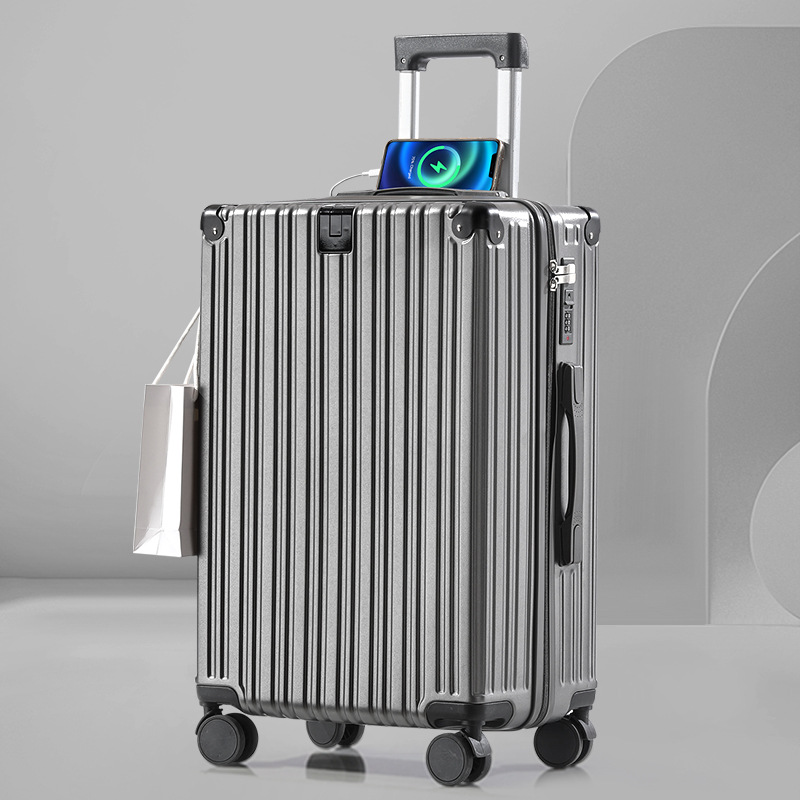 Maleta de esquina anticolisión, maleta trolley para hombre, interfaz USB, maleta de carga, maleta de contraseña para mujer, rueda universal, nueva resistencia