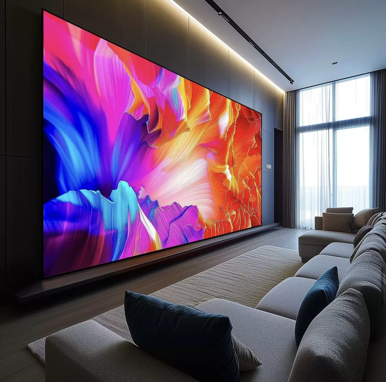 跨境新款cob显示屏4k超高清酒店LED显示屏会议室卧室家庭led屏幕