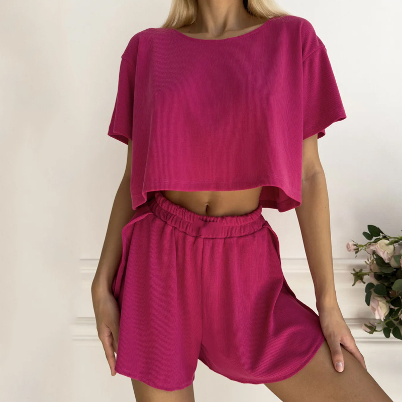 Damen Sport-shorts-set In Unifarben Mit Cut-outs Für Den Sommer_voghion.com