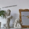 INS European -style retro gold resin carving mirror bathroom bathroom toilet wall -mounted porch mirror passing living room wall surface