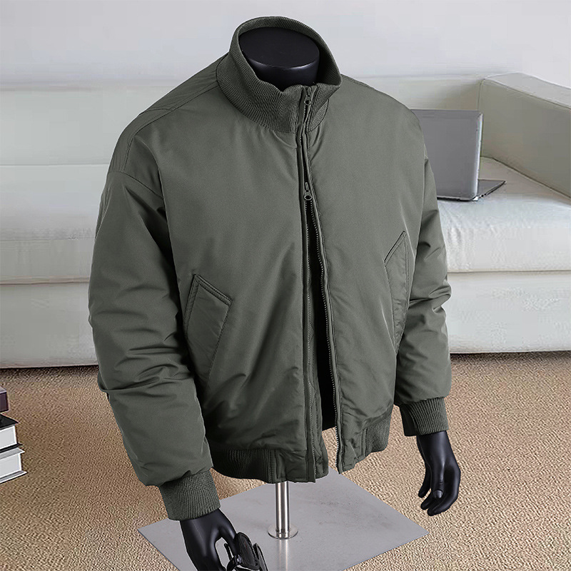 Chaqueta de Aviador Acolchada para Hombre de Poliéster Térmico para Uso Diario e Invierno