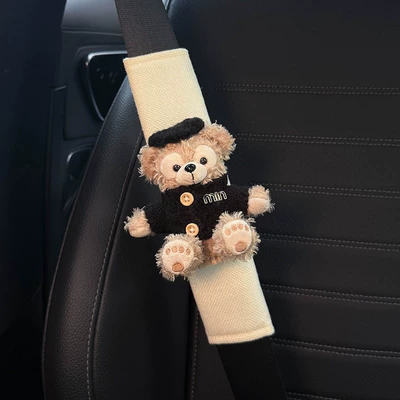 Duffy Car Seat Belt Shoulder: Seat belt shoulder pad - gentleman-duffy-white-shoulder-pads