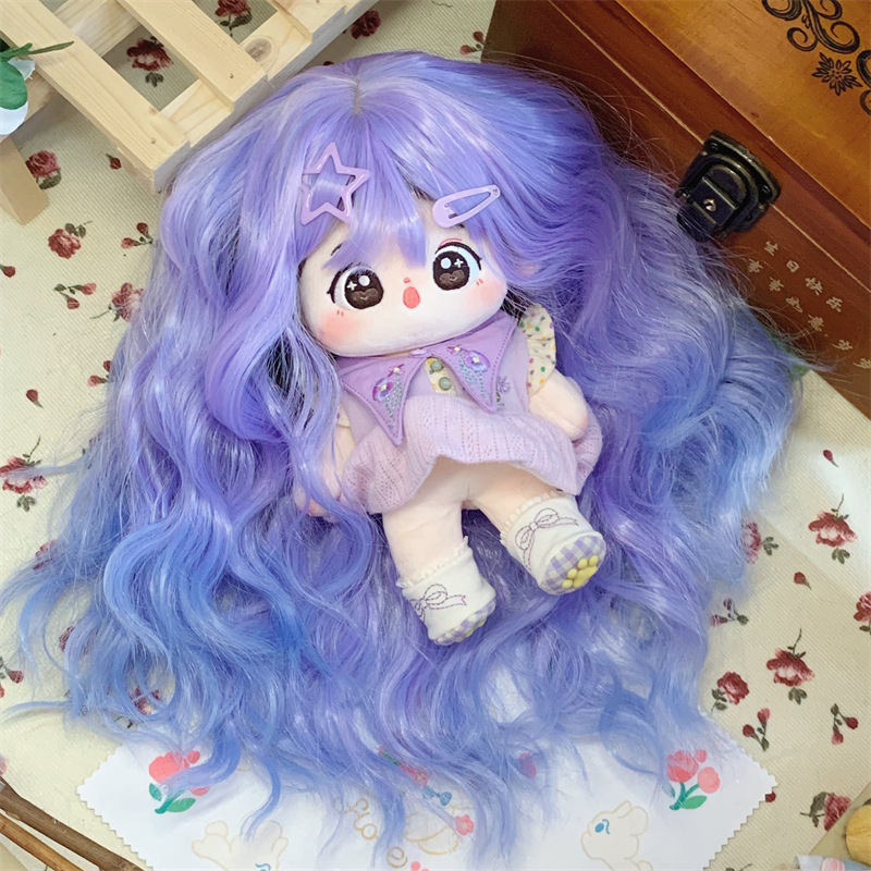 20cm cotton doll wig high temperature silk chemical fiber wig 33-36cm head doll wig set manufacturers wholesale