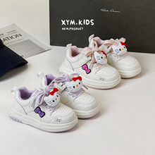 2026年春季新款女童板鞋韩版可爱Kitty猫宝宝轻便小白鞋
