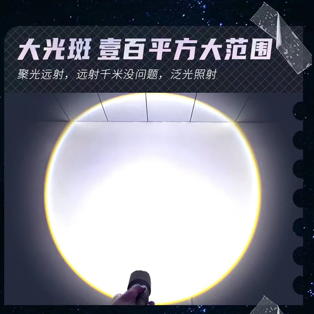 Septiembre nuevo Demon linterna láser blanca al aire libre de largo alcance pistola de acero pequeña linterna de aleación de aluminio transmisión en vivo Youpin