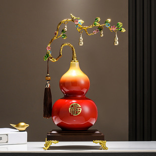 Wufu linmen gourd decoration living room lucky high-end new Chinese hallway TV cabinet wine cabinet office decoration