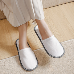 Hotel, Guesthouse, Club, Beauty Salon, Airline, Hospitality, Homestay Disposable Thick Flocked Slippers with Logo Printing